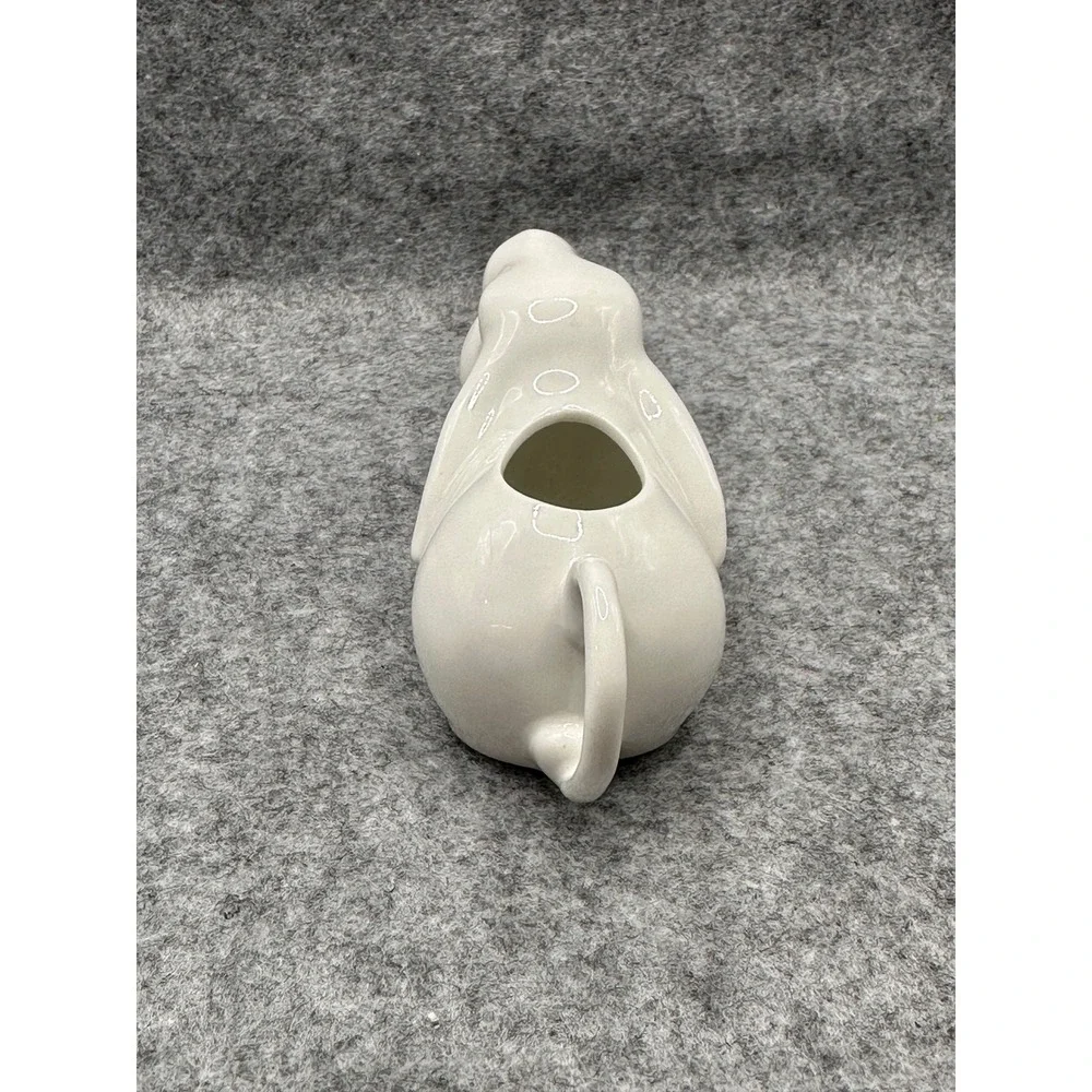 White Ceramic Bunny Rabbit Creamer Figural Easter Spring Small Milk Pitcher